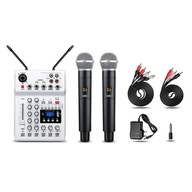 SkyDisco UM-100 Bluetooth Wireless Microphones and Mixer for Online Karaoke