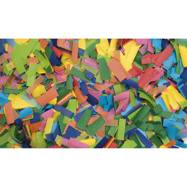 Showgear Confetti Rectangle 55x17 mm Flameproof Biodegradable 1kg - Multicolour 