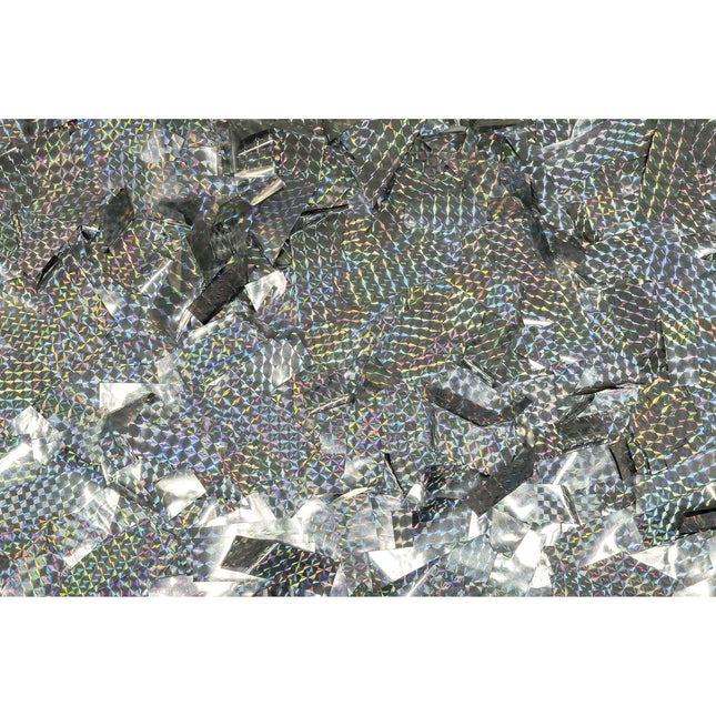 Showgear Metallic Confetti Rectangle Laser 55x17mm Flameproof 1kg - Silver 
