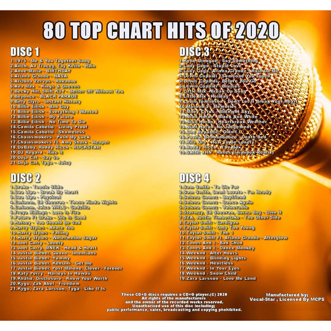 Vocal-Star Karaoke CDG, 2020 Hits 