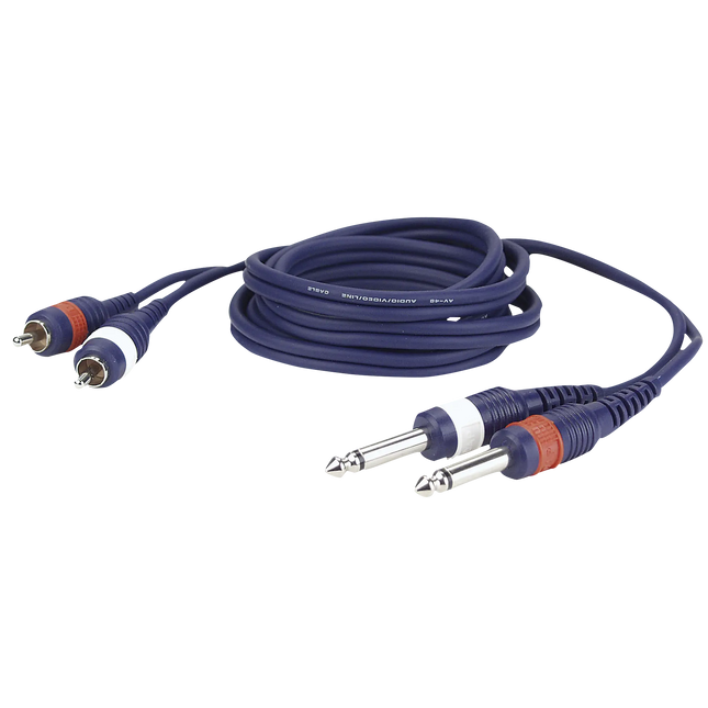 DAP FL23150 Audio Cable 2RCA male L/R to 2 mono Jack L/R - 1.5m 