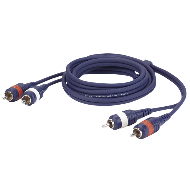 DAP FL2475 Audio Cable 2RCA male L/R to 2RCA male L/R - 0.75m 