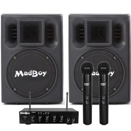 MadBoy Premium Karaoke Kit for Smart TV: Bluetooth Player, Wireless Microphones, Sound System (600 sq ft) 