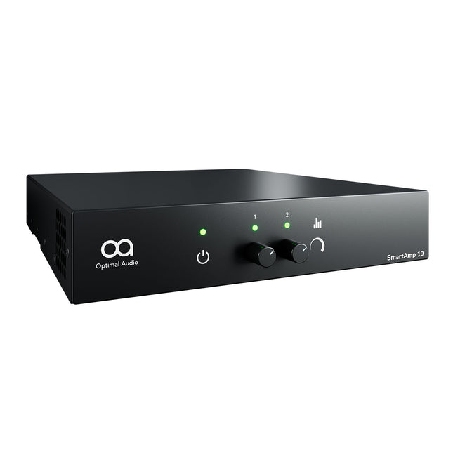 Optimal Audio SmartAmp 10 2x125W Amplifier with Integral DSP 100V Half-Rack 1U