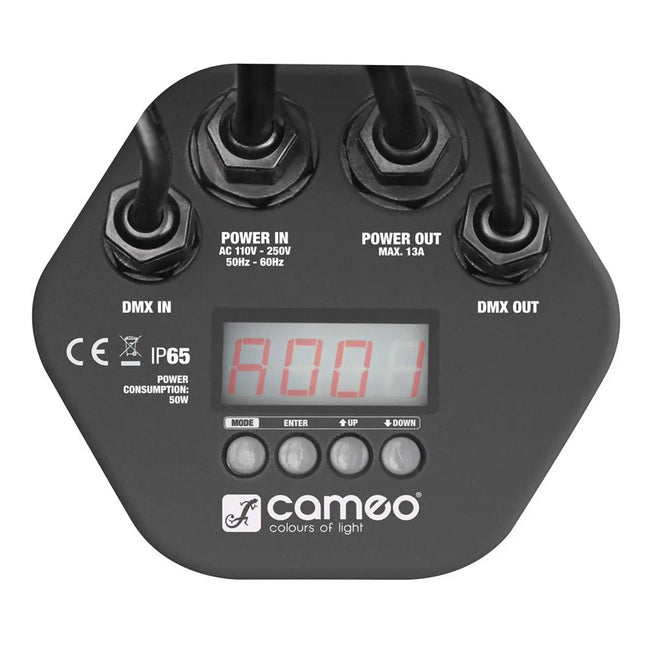 Cameo Light Outdoor Par Can 12x3W Tri-Colour RGB LED - Black 