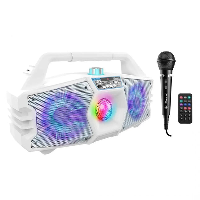 iDance Blaster 301 Rechargeable Karaoke Party System, White 