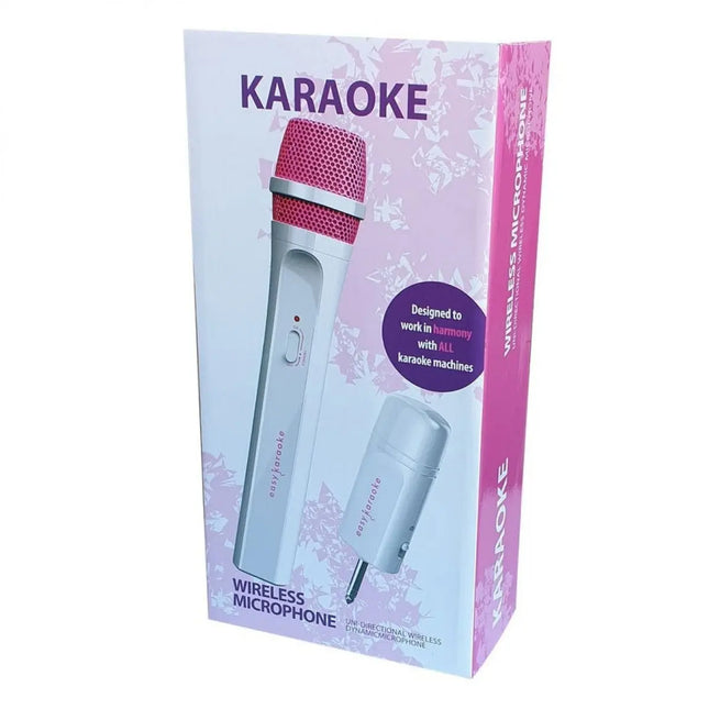 Easy Karaoke Wireless Microphone, Pink/White 