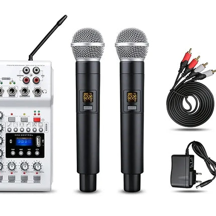 SkyDisco UM-100 Bluetooth Wireless Microphones and Mixer for Online Karaoke