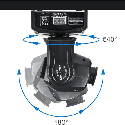 SkyDisco® MH-30 Mini DJ Moving Head Light 30W 8 Gobos 8 Colors DMX 