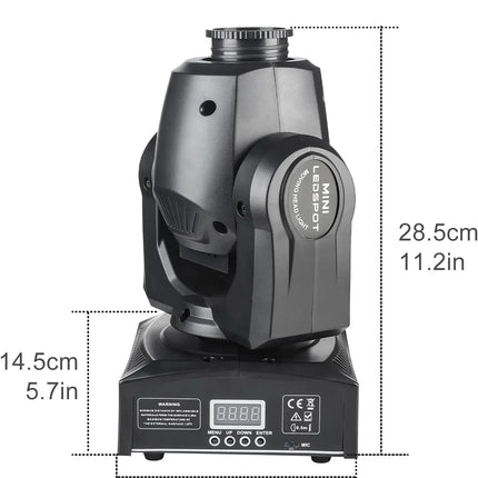 SkyDisco® MH-30 Mini DJ Moving Head Light 30W 8 Gobos 8 Colors DMX 