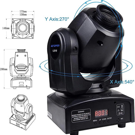 BETOPPER LS10 7 GOBO LED Beam Moving Head 10W DMX 