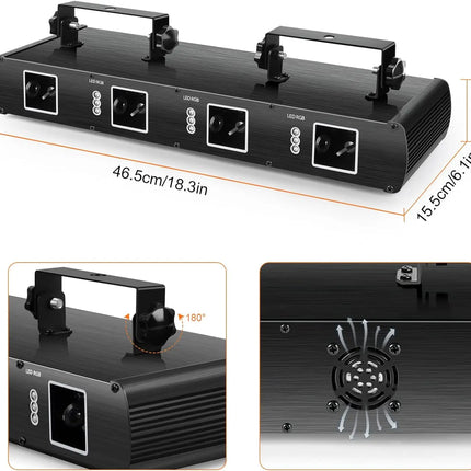 SkyDisco® DJ Laser RGBY-400 4 in 1 Effects Home Party Lights DMX 