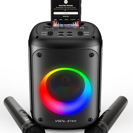 Vocal-Star VS-275BT Portable Bluetooth Karaoke Machine & 2 Mics