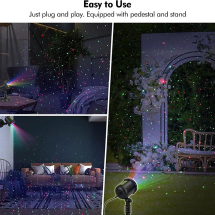 SkyDisco® Garden RG Points 130mW IP65 Outdoor Christmas Laser + Blue LED 