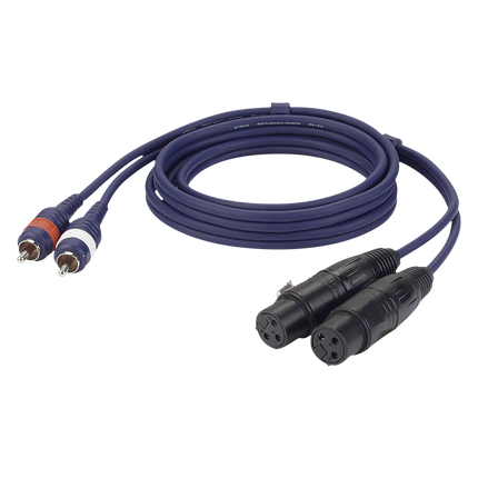 DAP FL25 - 2 RCA male L/R to 2 XLR/F 3P 1.5m 