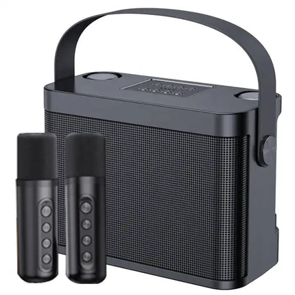 SkyDisco YS-219 Karaoke Machine with 2 Wireless Microphones Portable Speaker 60W Bluetooth - Black