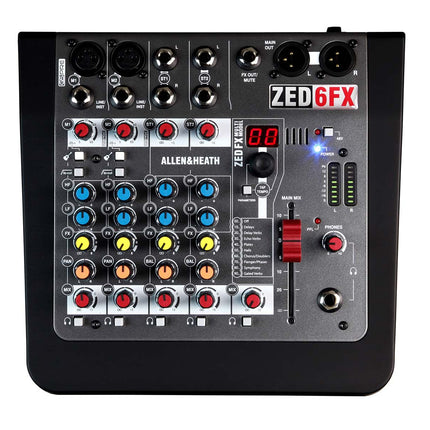 Allen & Heath ZED6FX 2-Mic/Line 2 Stereo i/p Console with 60mm Fader