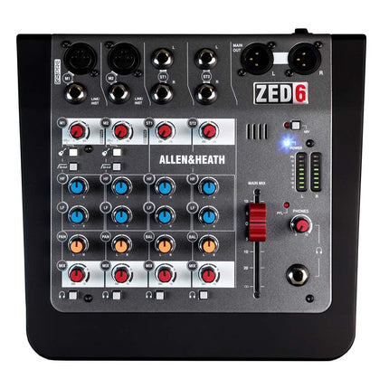 Allen & Heath ZED6 2-Mic/Line 2 Stereo i/p Console with 60mm Faders