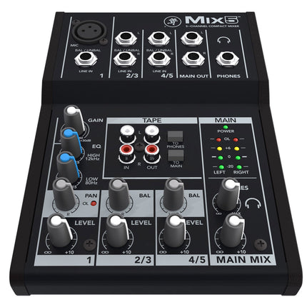 Mackie Mix5 5 Channel Compact Mixer 1-Mic/Line + 2-Stereo Input