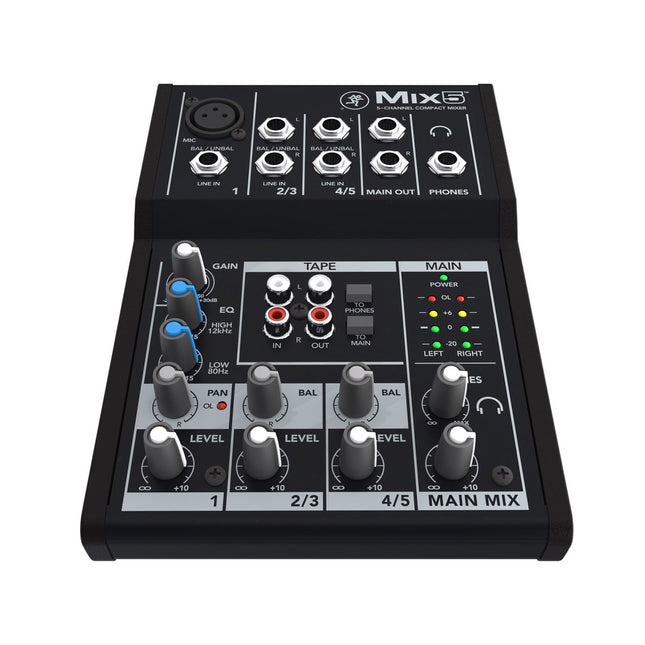 Mackie Mix5 5 Channel Compact Mixer 1-Mic/Line + 2-Stereo Input