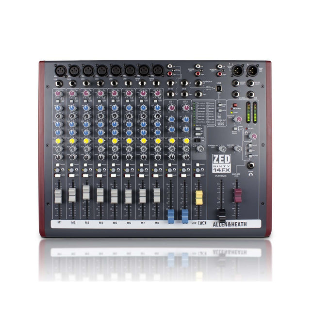 Allen & Heath ZED60-14FX 8-Mic/Line 2 Stereo i/p Console with 60mm Faders