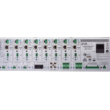 Cloud Z8 Mk4 Eight Zone-Mixer 6-Line+2-Mic+Paging Mic Input 3U