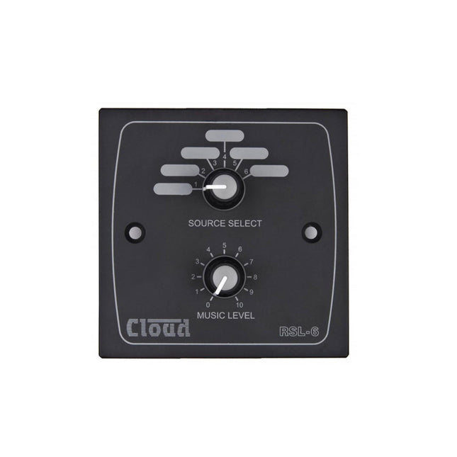 Cloud RSL-6B Remote 6-Source / Volume Level Select Wall Plate Black