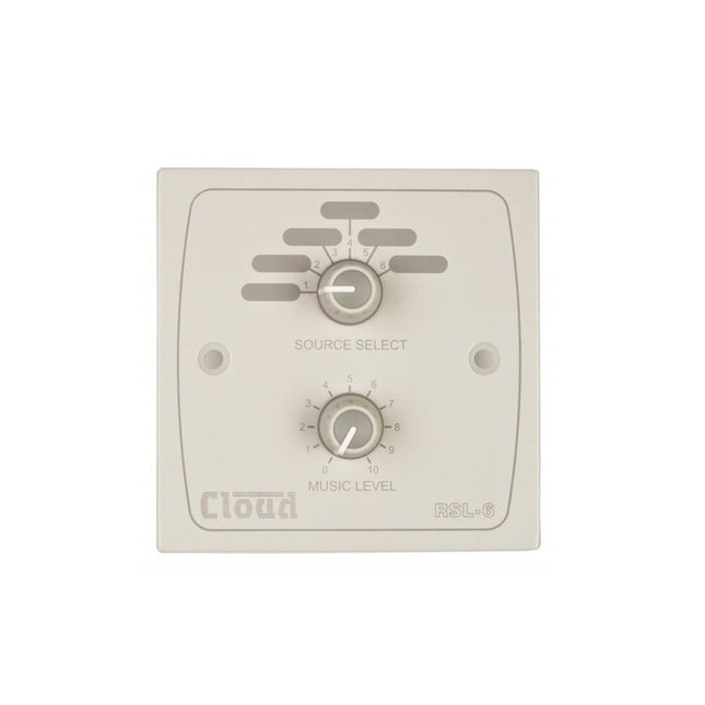 Cloud RSL-6W Remote 6-Source / Volume Level Select Wall Plate White