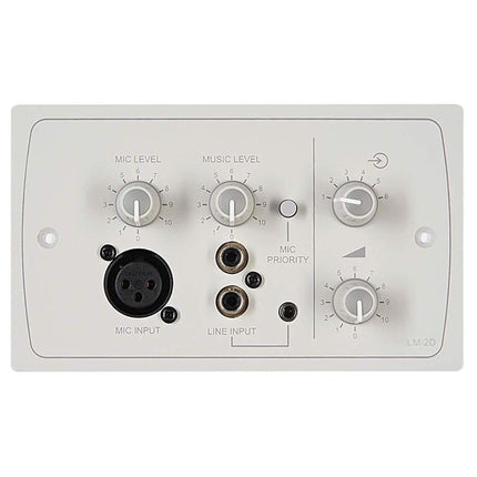 Cloud LM-2W Line/Mic/Remote Active Input Plate (use RJ45 + FPA-1) White