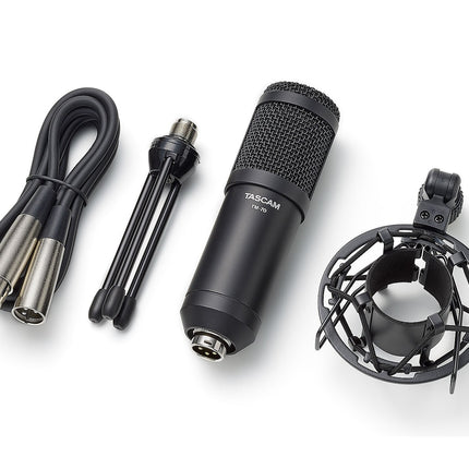 TASCAM TM-70 Dynamic Microphone for Podcasting and Live Streaming Black
