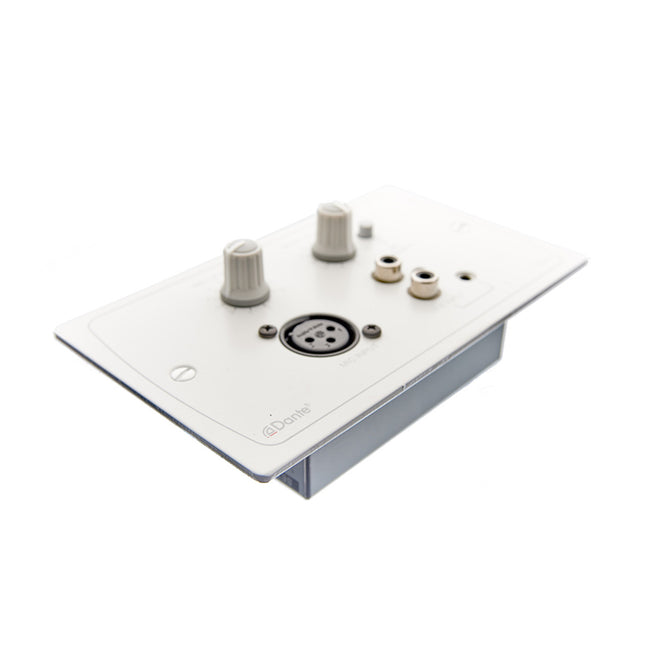 Cloud DLM-1W DANTE Remote Line/Mic Active Input Wall Plate White