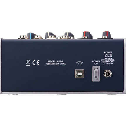 Studiomaster C2S-2 2CH Compact USB Mixer 6 input / 2 Mic / 2 Stereo / 2bandEQ