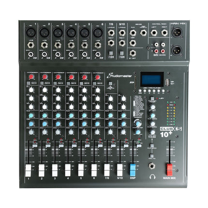 Studiomaster Club XS 10+ 8CH Analogue DSP Mixer 8 Inputs / 4 Mic / 2 Stereo